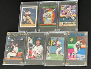 lot 11D image: Kirby Puckett 7 Card Encased Lot w 1994 Finest, 1993 Gold, Inserts, and More Minnesota Twins Baseball Cards