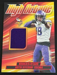 lot 38D image: Justin Jefferson Relic 2023 Rookies & Stars High Octane #HM-JU Minnesota Vikings Football Card