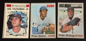 lot 74D image: 1970 Topps 3 Card Vintage HOF Stars Lot - Yastrzemski, Jenkins, McCoovey