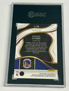 lot 7A image: Steph Curry SGC Graded 10 Gem Mint 2023-24 Select #256 Blue Retail Basketball Card
