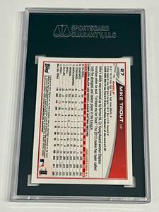 lot 9A image: Mike Trout Rookie Cup 2nd Year SGC Graded 9.5 Mint 2013 Topps #27 Baseball Card