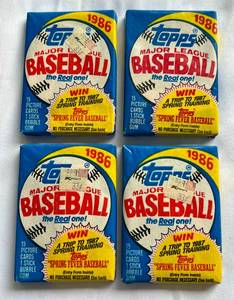 lot 41D image: (4) 1986 Topps Baseball Packs