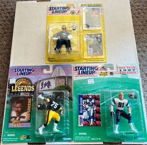 lot 59E image: (3) Starting Lineup Figures - Joe Greene, Kevin Greene, Grant Fuhr - Football Hockey