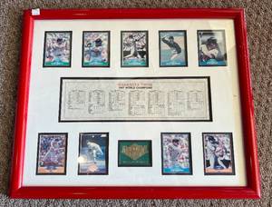 lot 65E image: Minnesota Twins 1987 World Series Champions Framed Piece by Dream Team Sports Collectibles - Includes Score Baseball Cards