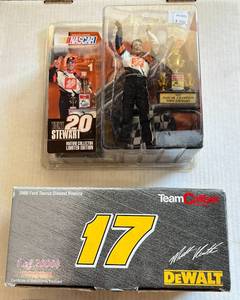 lot 77E image: NASCAR Lot - Tony Stewart McFarlane Figure and Matt Kinseth Diecasr Limited Edition Car