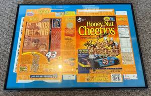 lot 40E image: Richard Petty, Kyle Petty, John Andretti Signed and Framed NASCAR Cheerios Box