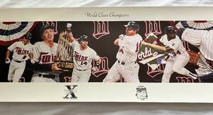 lot 16E image: Minnesota Twins 1987 World Series Champions X Poster by Terrence Fogarty