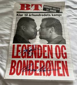 lot 19D image: Larry Holmes vs. Brian Neilsen Signed Boxing Poster (laminated)