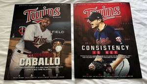 lot 51D image: (2) Target Field Stadium Hung Minnesota Twins Baseball Posters - Jake Odorizzi and Eduardo Caballo
