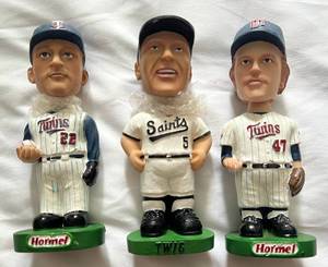 lot 97E image: Minnesota Twins St. Paul Saints 3 Bobblehead Lot - Morris, Radke, Terwilliger