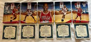 lot 3B image: Michael Jordan Limited Edition Brandford Exchange 5 Plate Complete Set Vintage 1997 Basketball - RARE