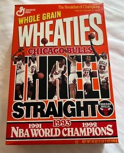 lot 22F image: Michael Jordan Chicago Bulls 1993 NBA Worls Champions Wheaties Box (full) - Basketball