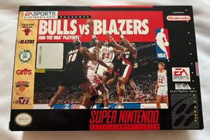 lot 30F image: NBA Bulls vs. Blazers 1991 Super Nintendo Basketball Game