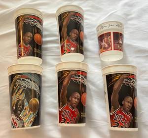 lot 34F image: Michael Jordan 6 Cup McDonalds  Looney Toons Basketball Lot