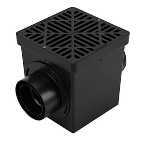 lot 96 image: (2) NDS 9 in. x 9 in. Plastic Square Drainage Catch Basin in Black, 2 Opening Kit