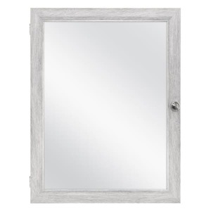 lot 121 image: Glacier Bay 20 in. x 26 in. Recessed or Surface Mount Framed Medicine Cabinet in Gray with Mirror