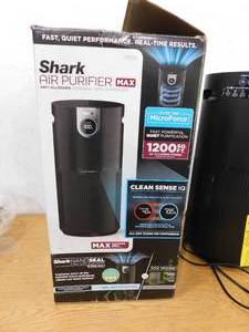 lot 30 image: Shark 1000 sq. ft. HEPA - True Console Air Purifier in Blacks MAX with True NanoSeal, Cleansense IQ, Odor Lock