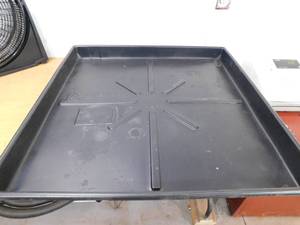 lot 70 image: AMERICAN BUILT PRO 64 in. x 34 in. Heavy Duty Plastic HVAC Condensate Drain Pan w Drain Hose Adapter