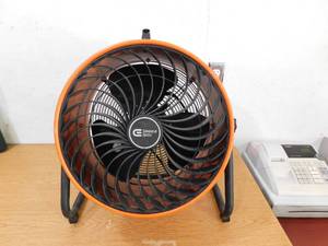 lot 74 image: Commercial Electric 16 in. 3-Speed Drum Floor Fan in Orange High Velocity Turbo