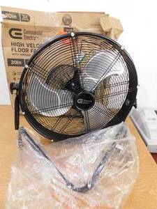 lot 79 image: Commercial Electric 20 in. 3-Speed High Velocity Shroud Floor Fan