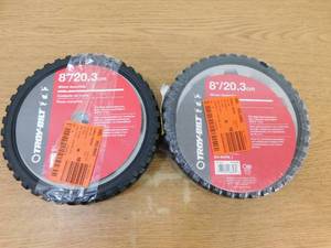 lot 100 image: Set of Troy-Bilt Original Equipment 8 in. Wheel Assembly for Select Walk Behind Lawn Mowers OE Number 634-05275