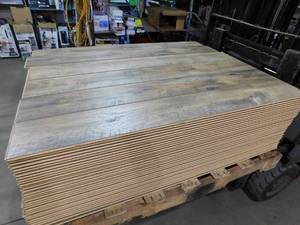 lot 115 image: Natural Wood 6 x 48 Click plank Water Resistant Laminate Wood Flooring With Padding (384 sqft)