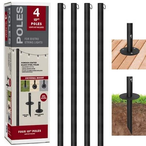 lot 81 image: Four 10 ft. String Light Poles