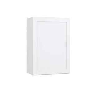 lot 131 image: Hampton Bay Courtland 21 in. W x 12 in. D x 30 in. H Assembled Shaker Wall Kitchen Cabinet in Polar White