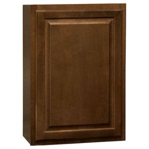 lot 132 image: Hampton 21 in. W x 12 in. D x 30 in. H Assembled Wall Kitchen Cabinet in Cognac