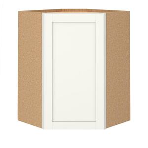 lot 138 image: Westfield Feather White Shaker Stock Assembled Corner Wall Kitchen Cabinet (24 in. W x 12 in. D x 36 in. H)