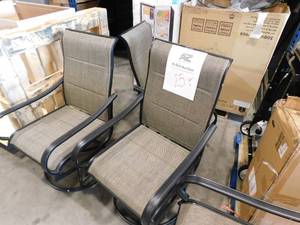lot 25 image: (6) Swivel Lawn Chairs