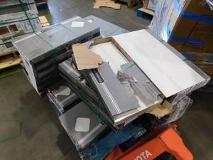 lot 53 image: (32 cases) Bianco Dolomite 12 in. x 24 in. Polished Porcelain Stone Look Floor and Wall Tile