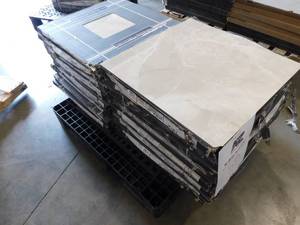 lot 55 image: (23 cases) Madison Cream 24 in. x 24 in. Polished Porcelain Stone Look Floor and Wall Tile