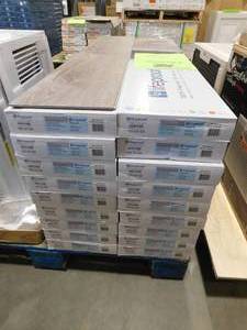 lot 120 image: (18 cases) Lifeproof Sterling Oak 6 MIL x 8.7 in. W x 48 in. L Click Lock Waterproof Luxury Vinyl Plank Flooring