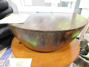 lot 143 image: Poly and Bark Goa 36 in. Walnut Medium Round Wood Coffee Table