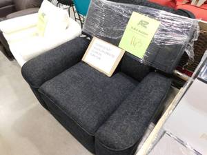 lot 163 image: Homelegance Selles Ebony Chenille Swivel Recliner
