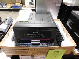 lot 167 image: GE Profile 1,800 W No Preheat Black Toaster Oven with 11-functions incl Air Fry, Bake, Broil, and pizza, WiFi connected