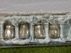 lot 30 image: Lot of 4 Vintage Sterling Silver .925 Salt  Pepper Shakers