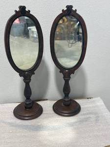 lot 47 image: Pair of Antique Mirrors 20 34 Tall