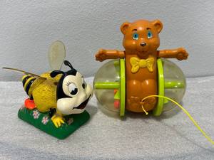 lot 53 image: Hasbro Mr. Do Bee & Fisher Price Bob Along Bear