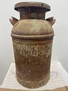 lot 83 image: Fosston MN Antique Milk Can 24 Tall
