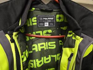 lot 1 image: Polaris mens Tech54 Switchback snowmobile jacket - mens XL - excellent condition (like new) - blackgrayneon green