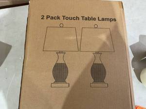 lot 312 image: PARTPHONER Set of 2 Table Lamps with USB CA Fast Charging Ports, 26 Tall