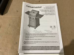 lot 10 image: Megamaster 2-Burner Propane Barbecue Gas Grill with Foldable Side Tables, Perfect for Camping, Outdoor Cooking