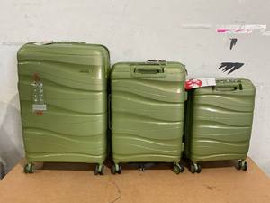 lot 101 image: 3PCS Melalenia Luggage Sets Expandable Suitcase Set