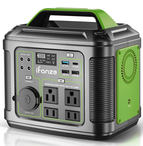 lot 4 image: iFanze 300W Portable Power Station, 296Wh 80000mAh Outdoor Solar Generator Quick Charge 110V AC DC Ports for Home Backup