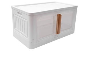lot 140 image: LOT OF 4 Storage Cabinet Countertop, Stackable Plastic Storage Organizer