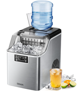 lot 153 image: Silonn Countertop Ice Maker, 45lbs Per Day, 24Pcs Ice Cubes in 13 Min, 2 Ways to Add Water