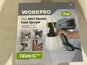 lot 375 image: WorkPro Plus 14GPH Electric Paint Sprayer, 120 Volt, Model 2234