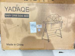 lot 383 image: Yadaqe Baby Baby Bassinet,3 in 1 Bassinet,Adjustable Height Bassinet Bedside Sleeper Bedside Sleeper with Storage Basket and Wheels
